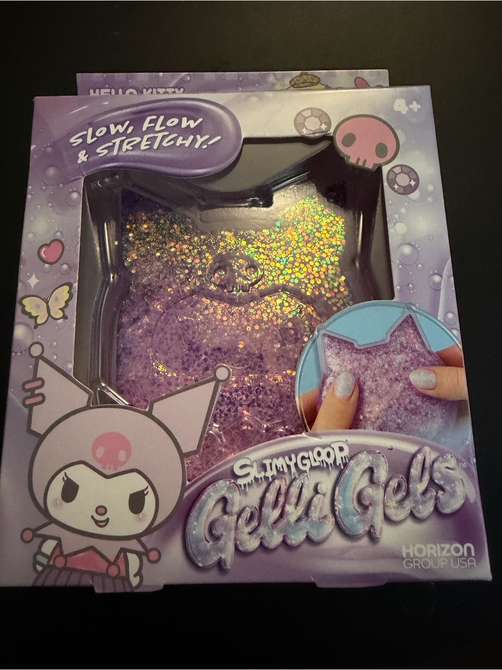 Hello kitty Slimey Gloop Gelli Gels Purple Glitter Toy
